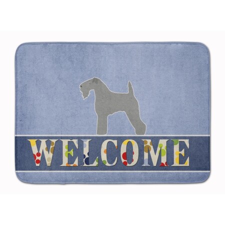 Carolines Treasures Kerry Blue Terrier Welcome Machine Washable Memory Foam Mat BB5496RUG